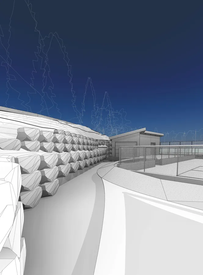 Deer Crest Park — retaining wall render