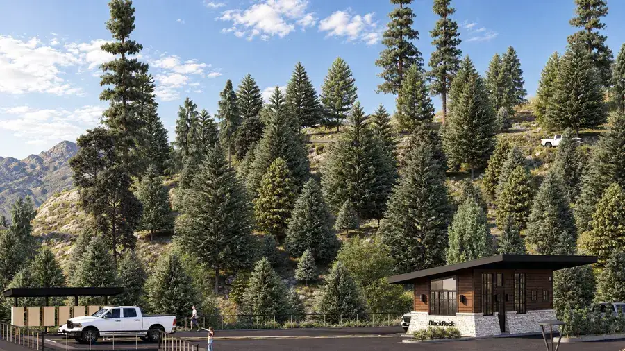 BlackRock Gatehouse — wooded context render
