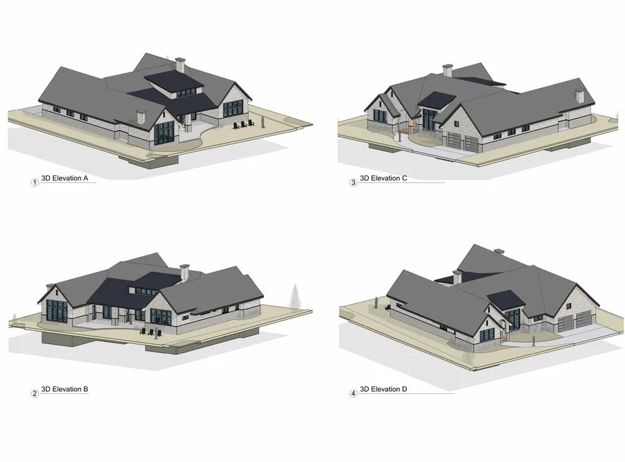 DeYoung Residence — 3D exterior elevations
