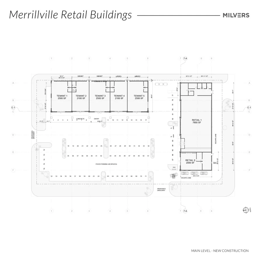 Merrillville Retail Buildings — site plan